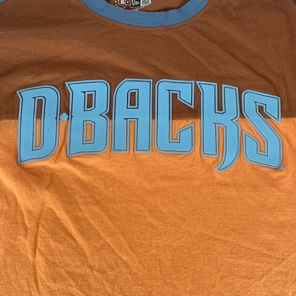 Arizona Diamondbacks MLB Orange Brown Blue New Era Crewneck Shirt Mens Large - Picture 2 of 7